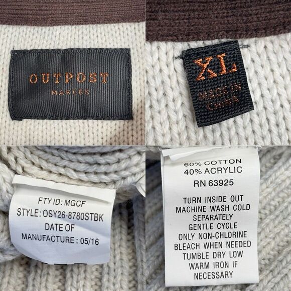 Outpost Makers Mens Pullover Sweater Shawl+Toggle Collar XL Fair Isle Gorpcore - Picture 14 of 14